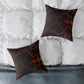 Lava Crackle Square Pillow — Fiery Red Black Decorative Throw Pillow