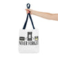 Retro Media 'Never Forget' Tote Bag — Vintage Cassette, VHS & Floppy Design