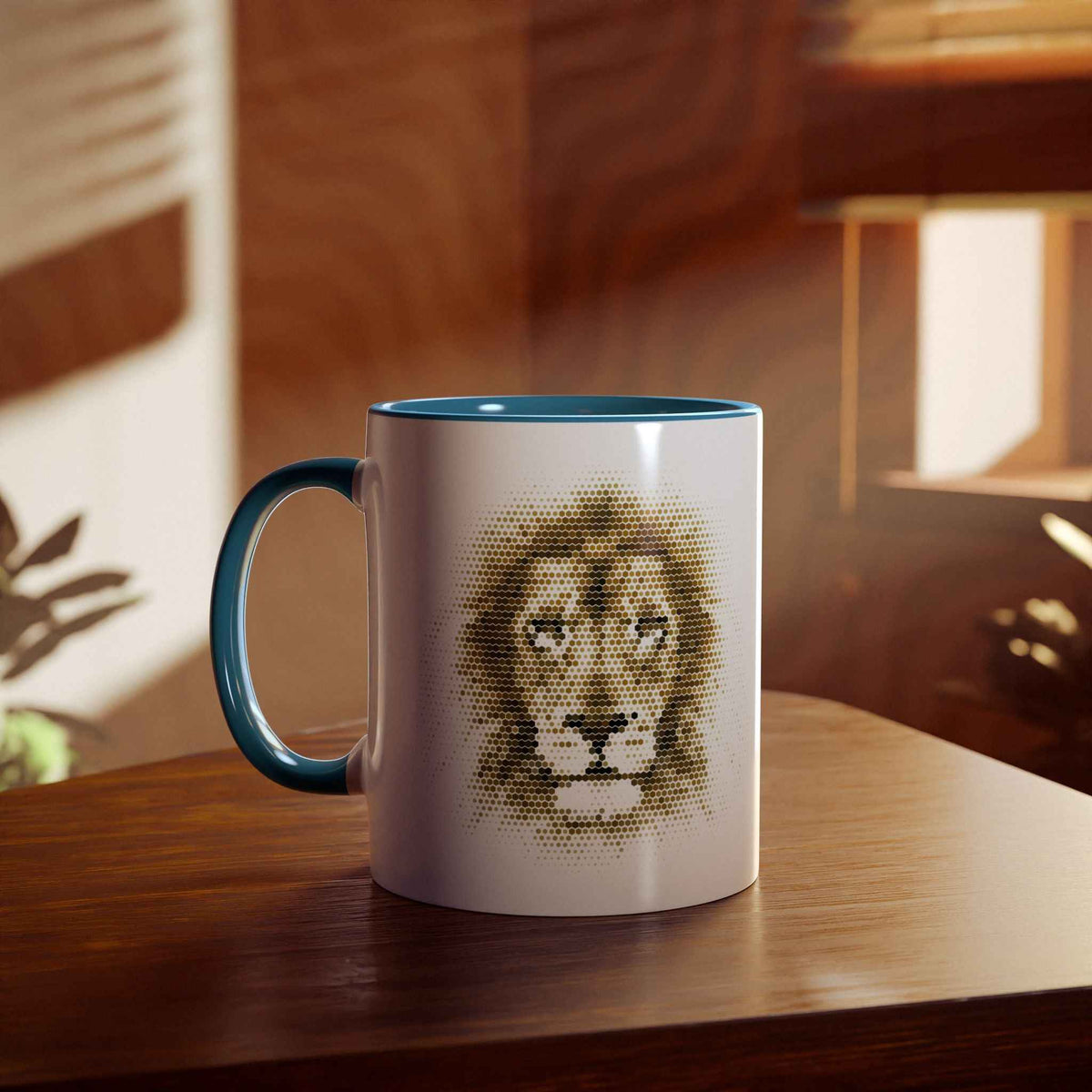 Lion Mosaic Design and Quote Mug, 11oz