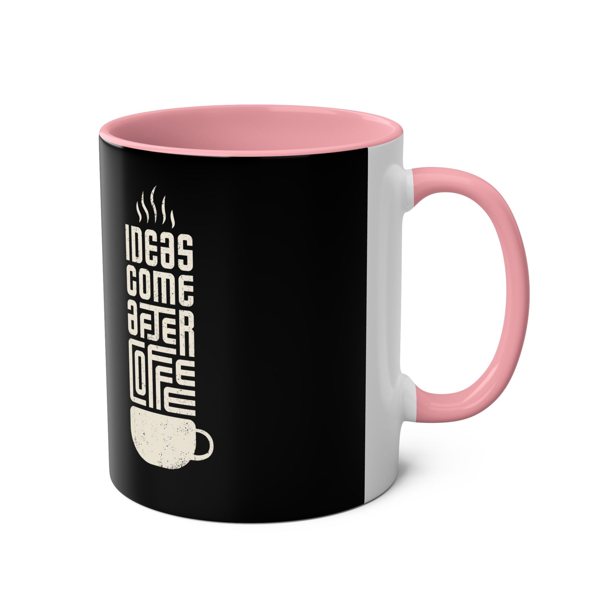 Inspirational Coffee Mug - IDEAS COME AFTER COFFEE, 11oz Two-Tone Mug - Conscience Garment