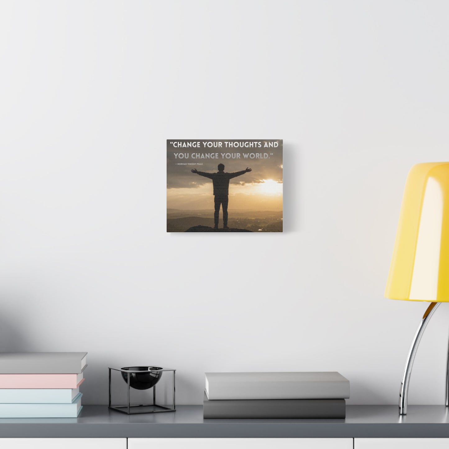 Inspirational Canvas Wall Art – “Change Your Thoughts and You Change Your World” Matte Stretched Canvas