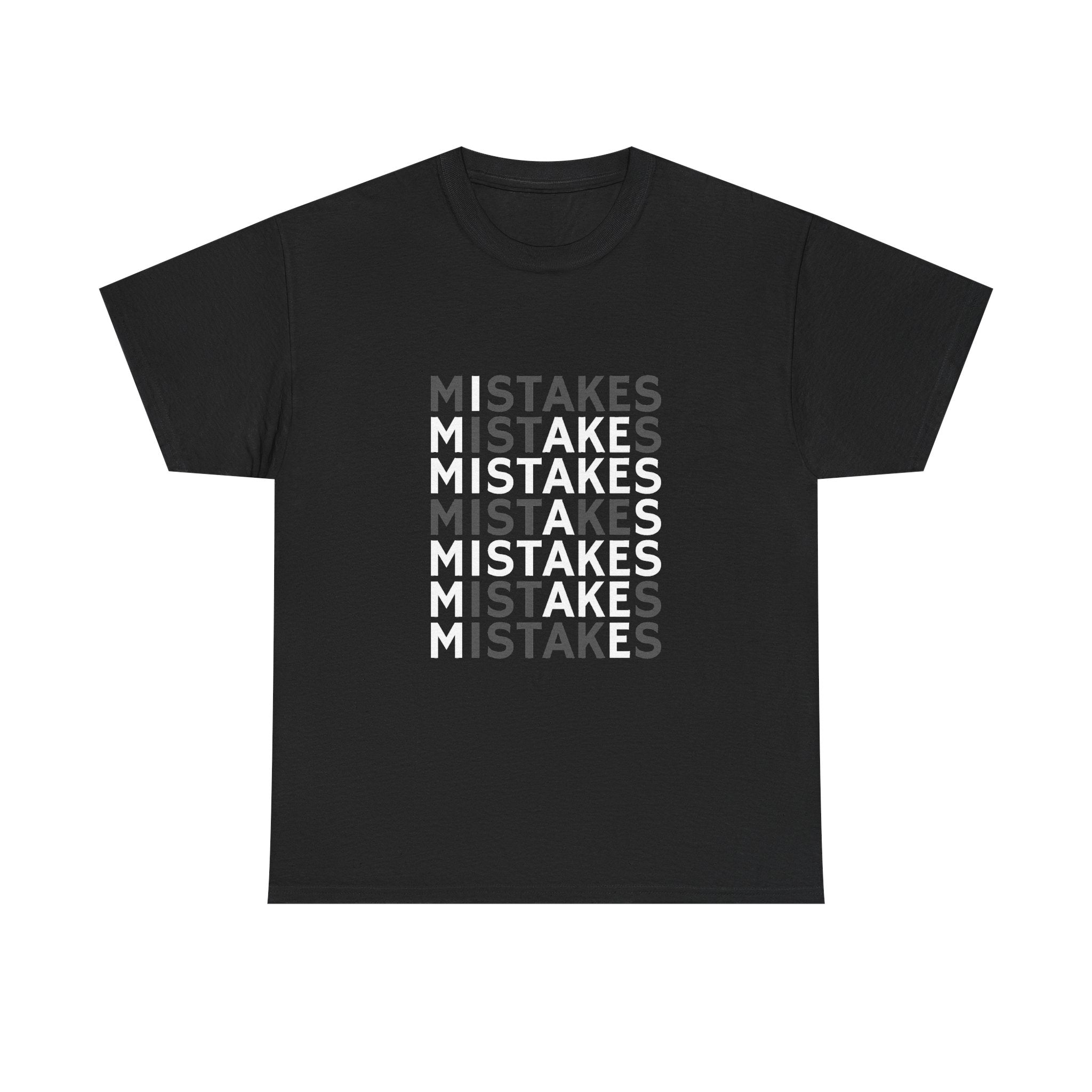 Mistakes Repeat Graphic Tee — Black Typographic T-Shirt