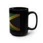Jamaica Flag Black 15oz Mug — Distressed Brick Print Coffee Cup
