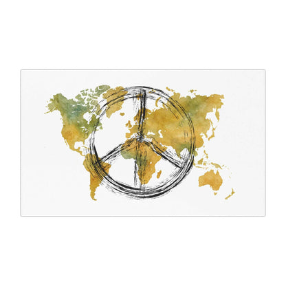 Peaceful World Map Car Magnet — Watercolor Earth Peace Sign