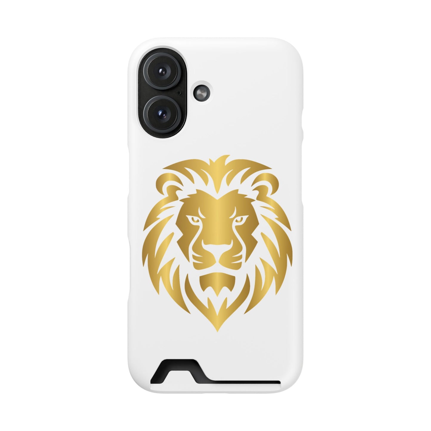 Lion Head Card Holder Phone Case — Gold Lion Wallet Phone Case
