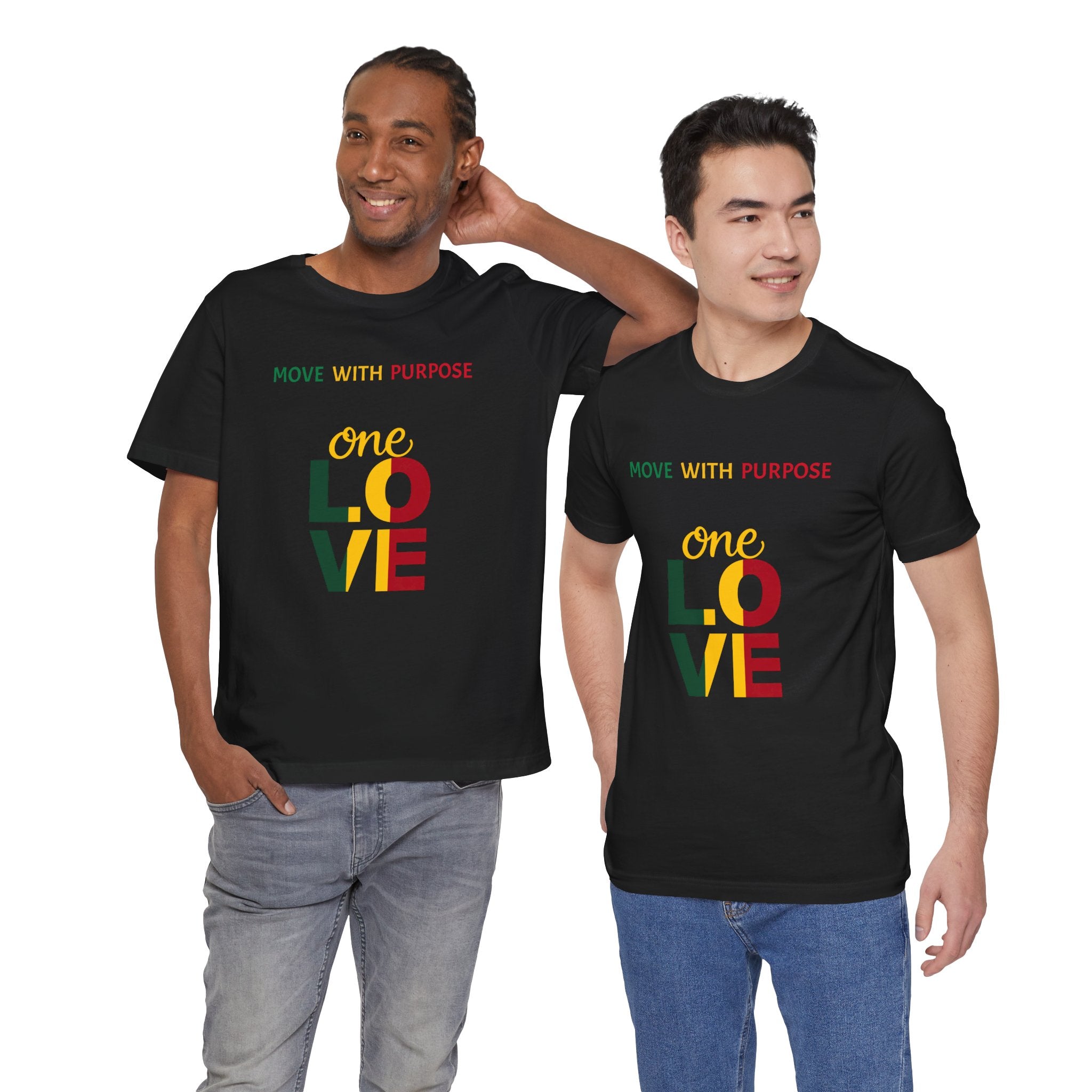 One Love Reggae T-Shirt Move With Purpose Inspirational T-Shirt