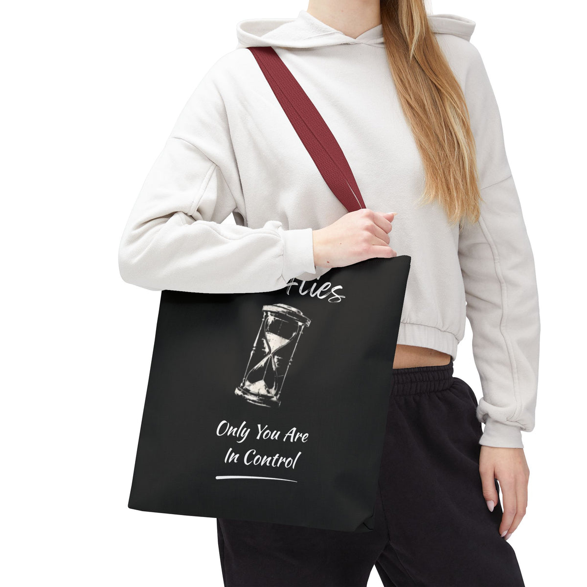 Time Flies Motivational Tote Bag