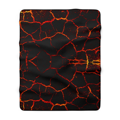 Lava Crackle Sherpa Blanket – Volcanic Noir Fleece Throw