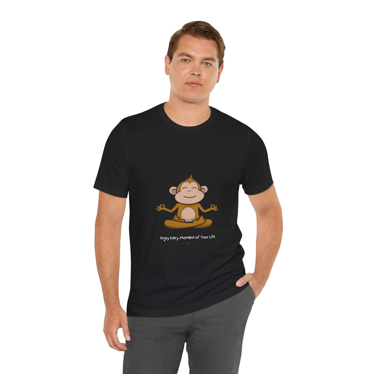 Yoga Monkey Tee - Enjoy Every Moment - Conscience Garment