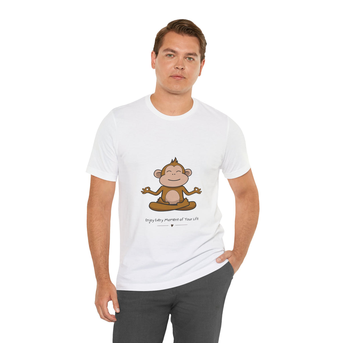 Yoga Monkey Tee - Enjoy Every Moment - Conscience Garment