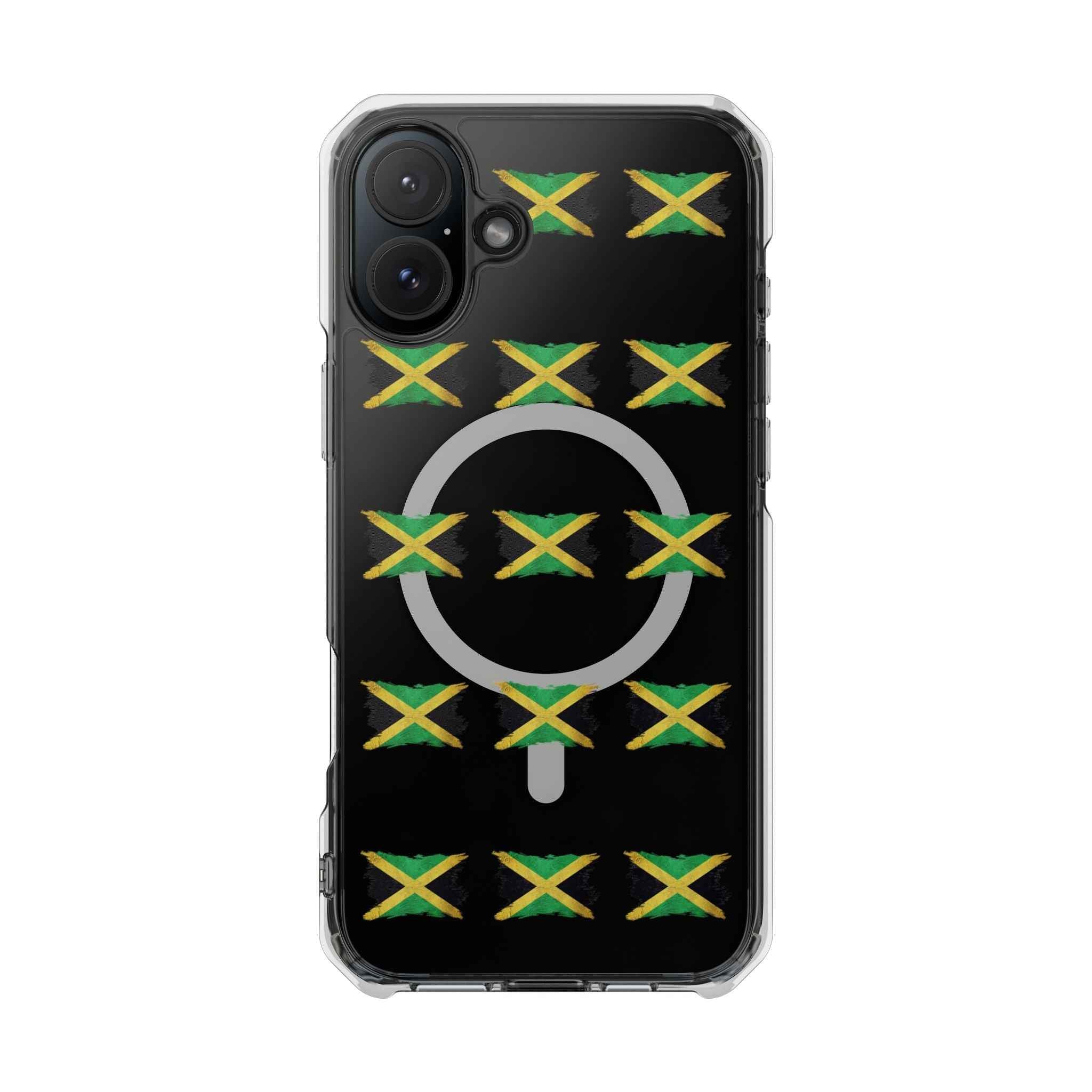 Jamaica Flag Clear Magnetic Phone Case — MagSafe Compatible