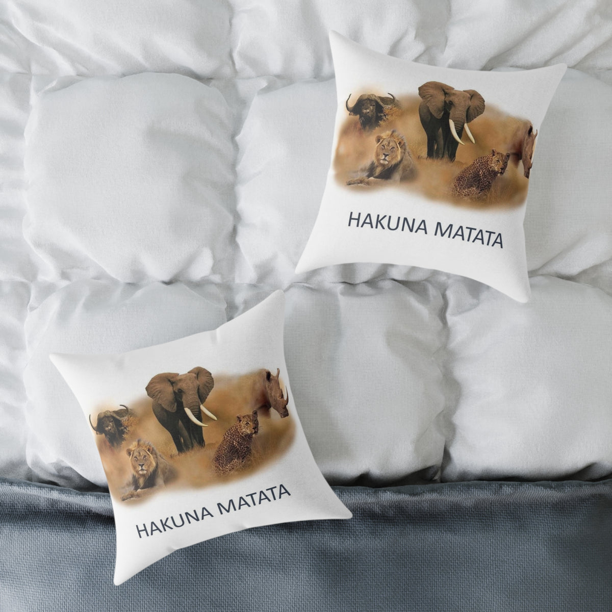 Hakuna Matata Safari Animal Square Pillow