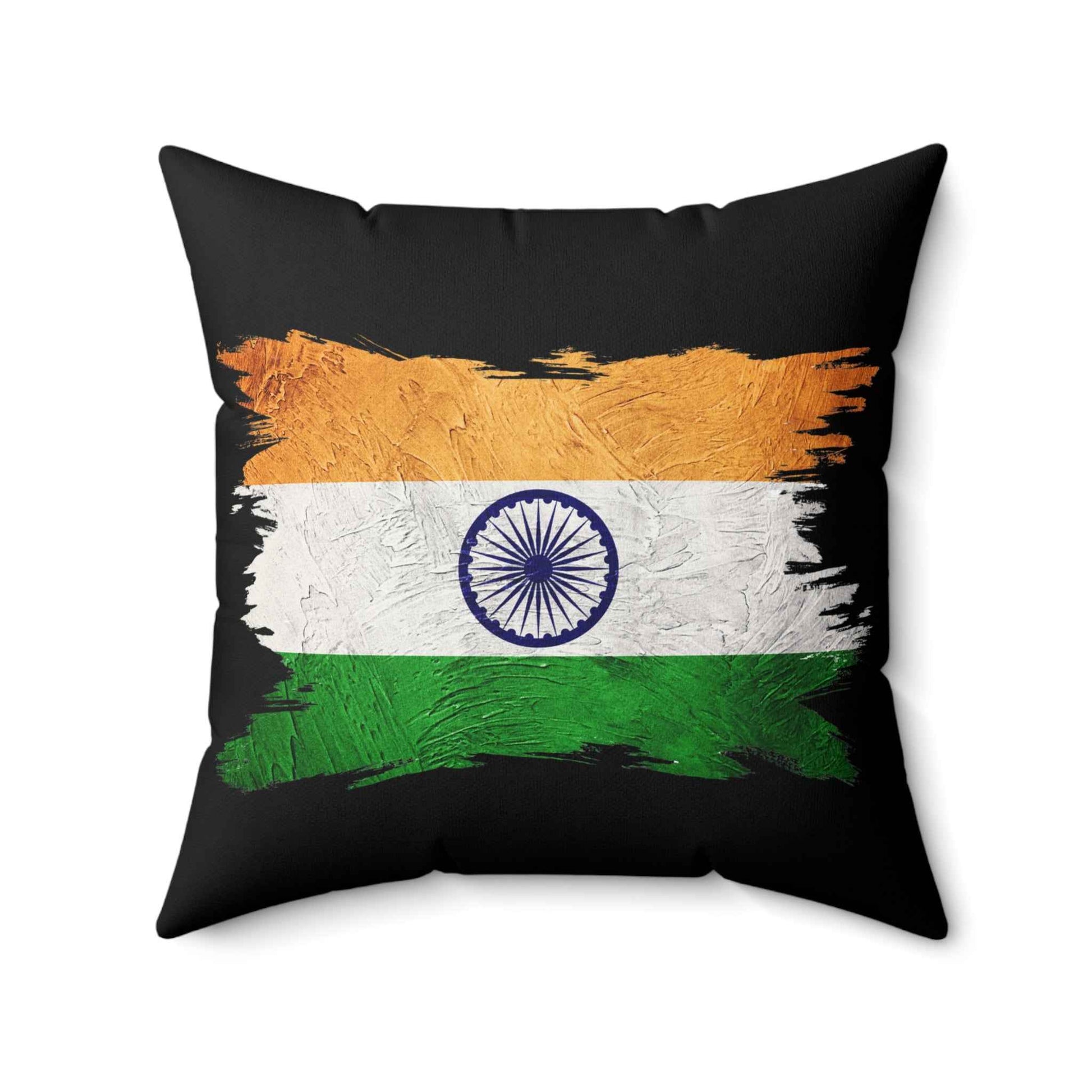 Indian Flag Brushstroke Pillow Tricolor Decorative Throw Pillow