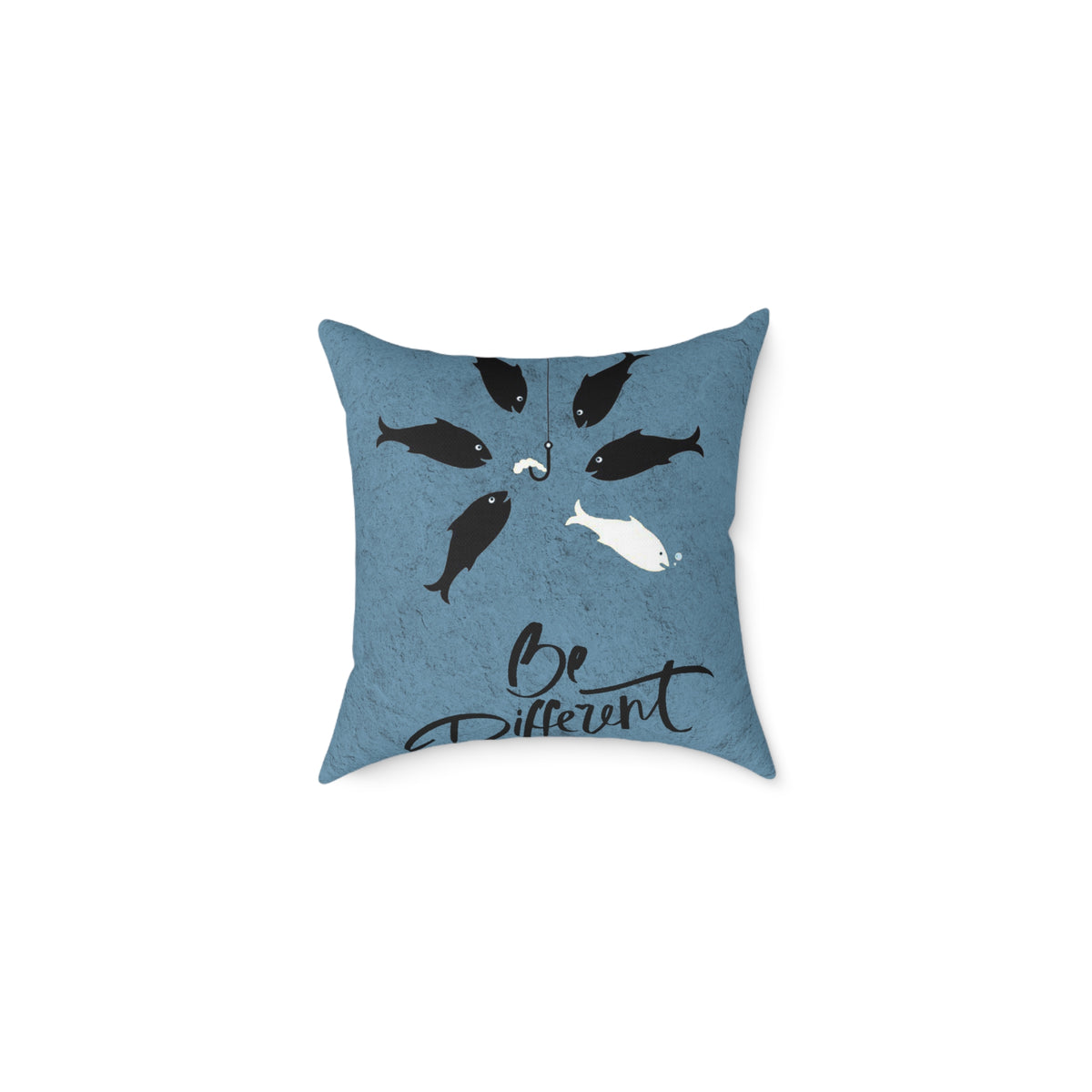 Be Different Fish Throw Pillow – Inspirational Nautical Accent Cushion