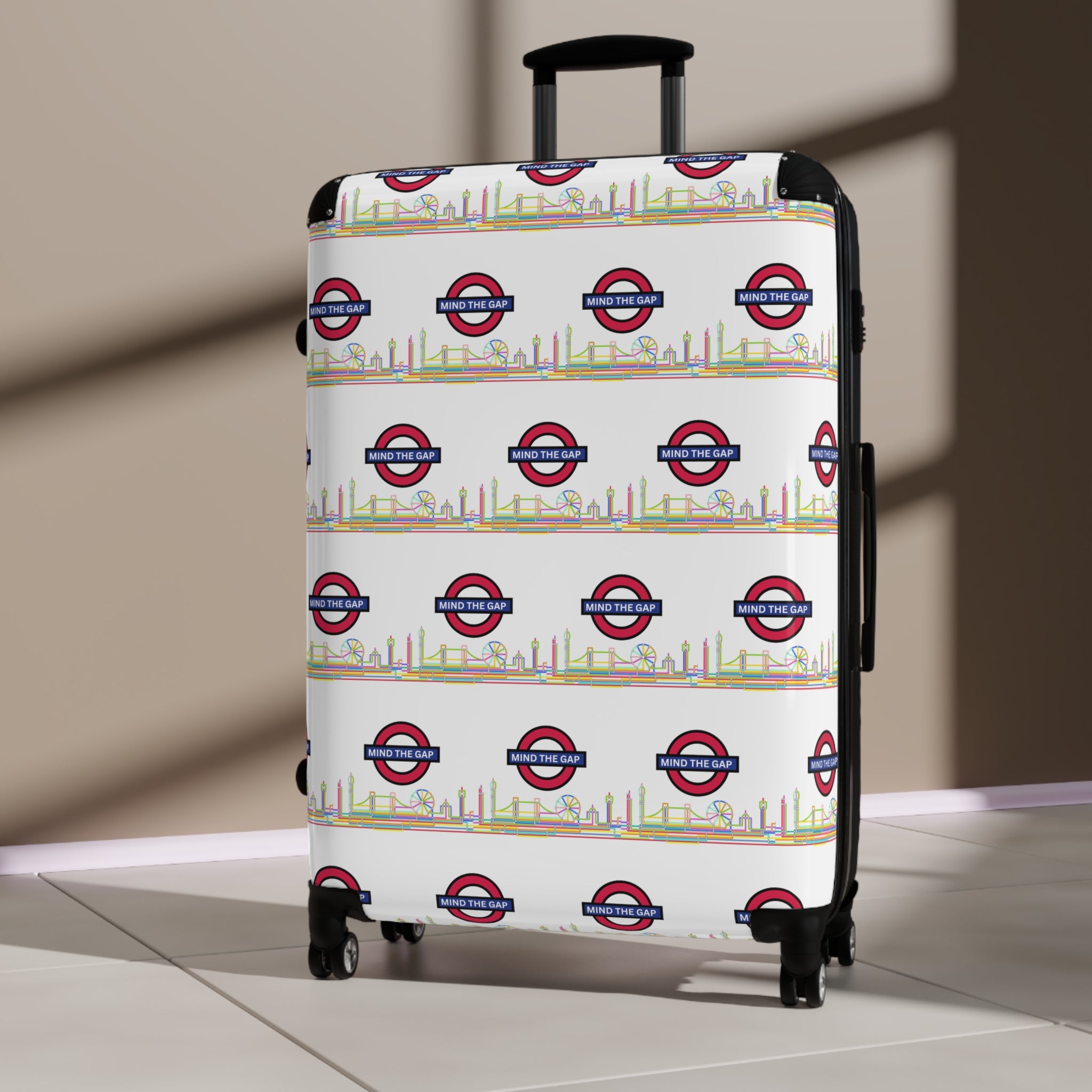 Stylish Travel Suitcase with London Design, Rolling Luggage, Vacation Bag, Adventure Gear, Unique Patterns, Travel Accessory