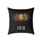 Tiger Eyes 'ICU' Square Pillow – Bold Wildlife Accent Cushion