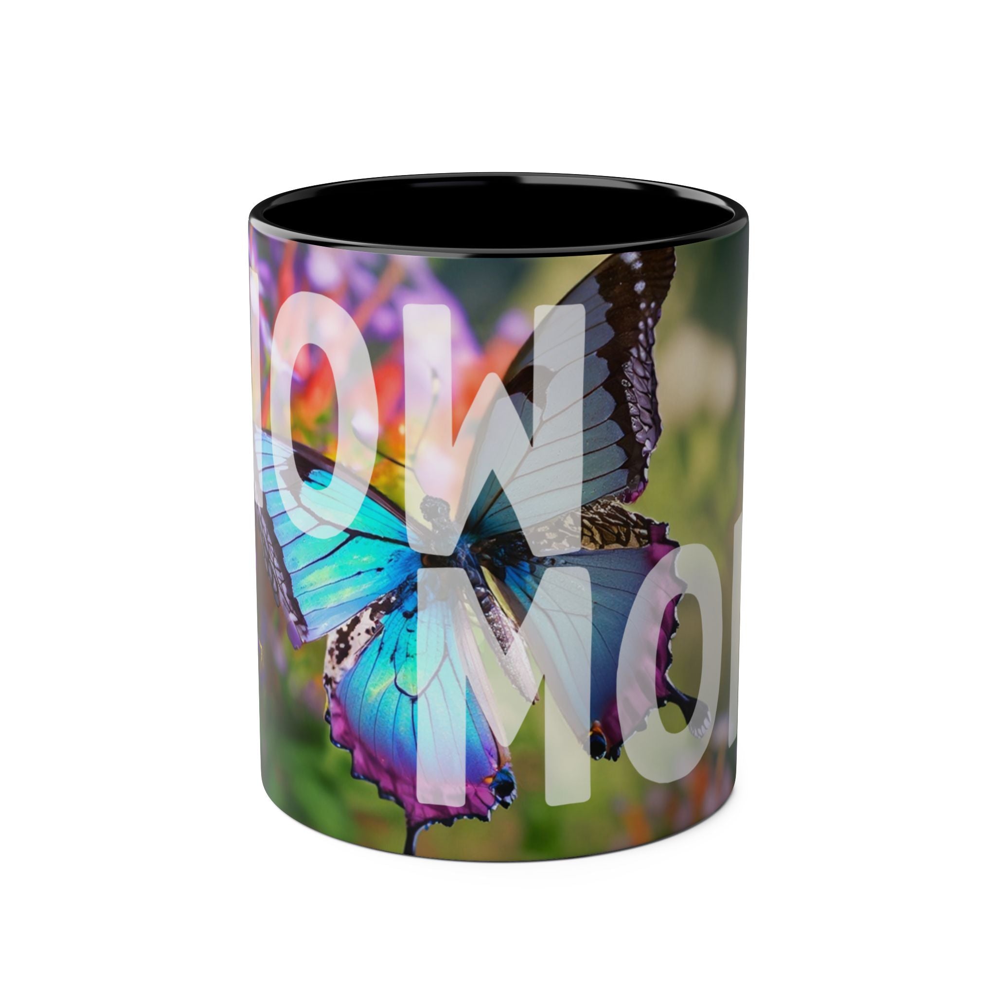 Mom Wow Two-Tone Coffee Mug, Birthday Gift, Mothers Day, 7 Colors