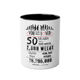 50th Birthday Two-Tone Coffee Mug, 11oz