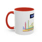 Mind the Gap Coffee Mug — Colorful City Skyline Accent Mug (11/15oz)