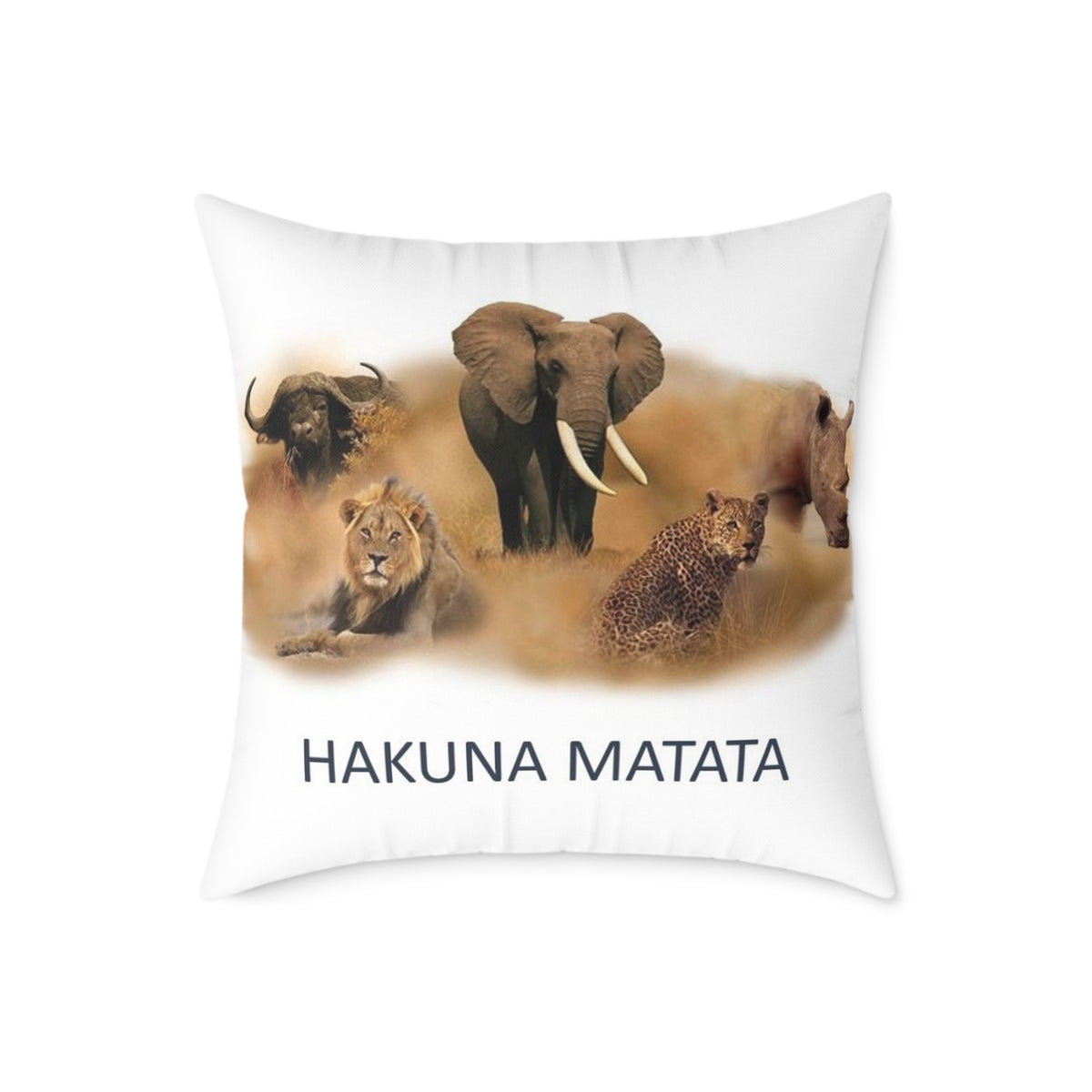 Hakuna Matata Safari Animal Square Pillow