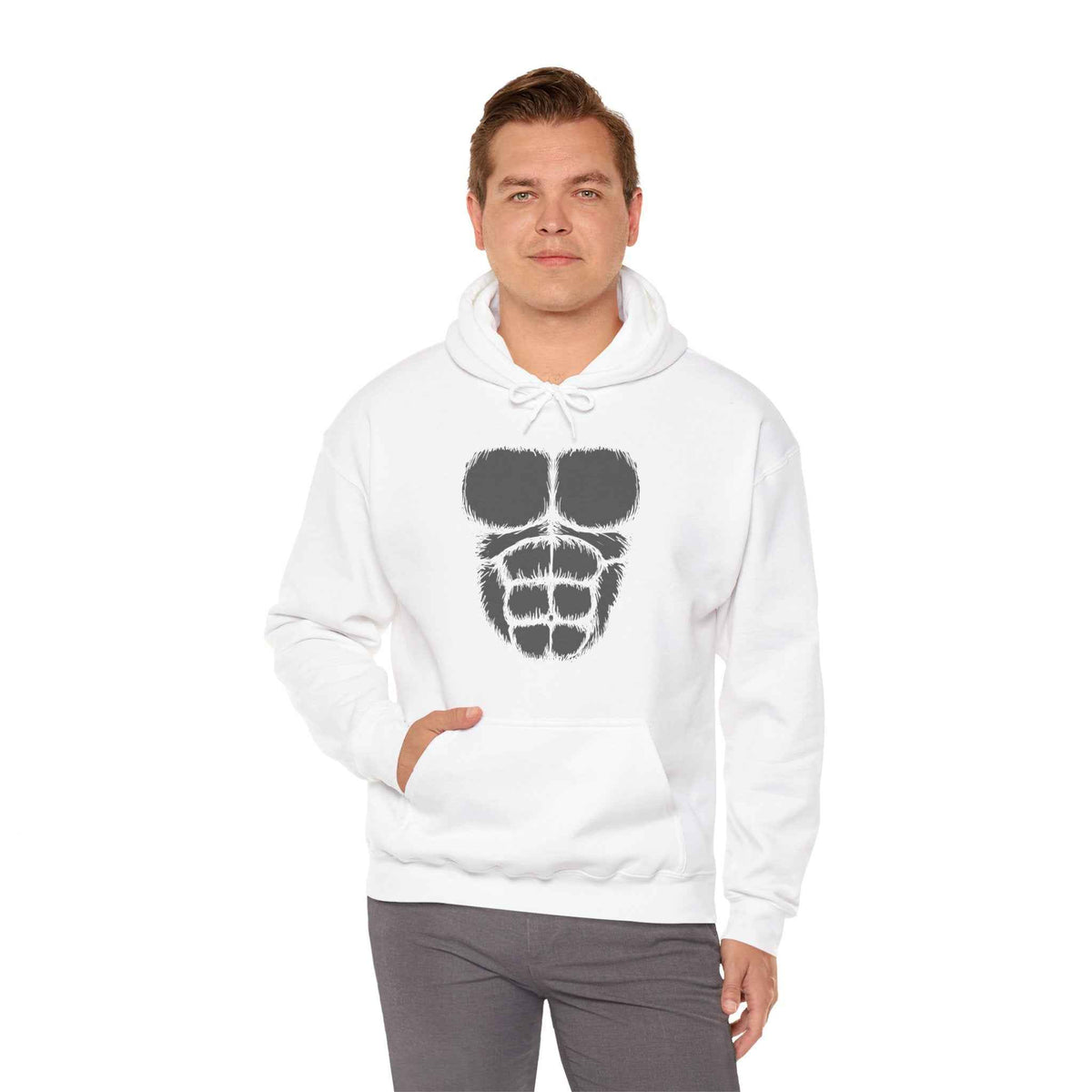 Looking hairy but trim, Hooded Sweatshirt, Men, Heavy Cotton, Gift, Mindfulness, Motivation, Inspiration, Conscience Garment