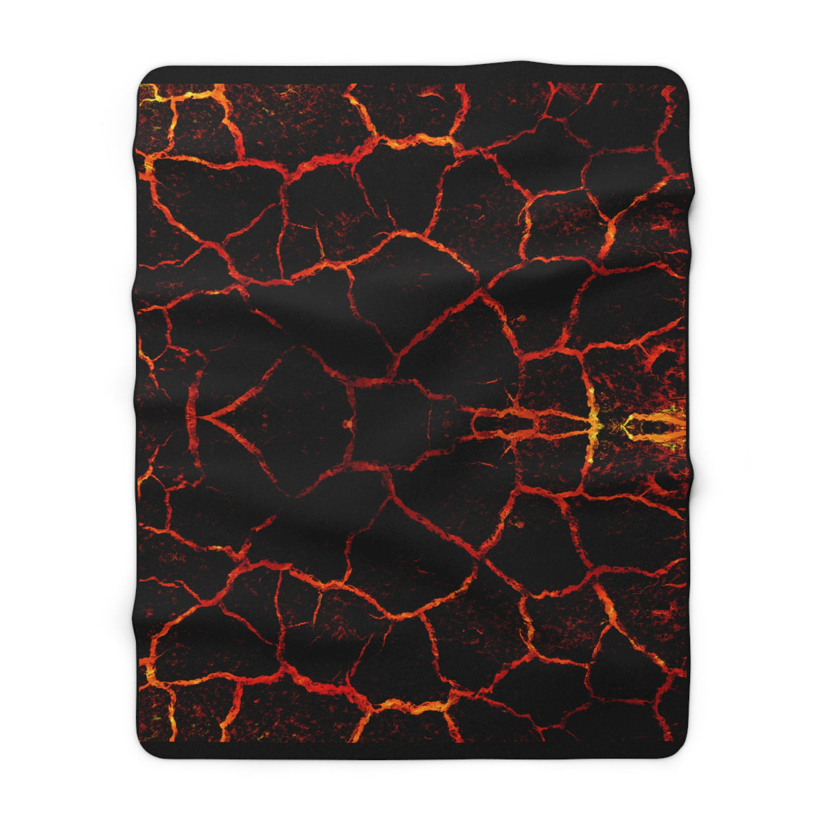 Lava Crackle Sherpa Blanket – Volcanic Noir Fleece Throw