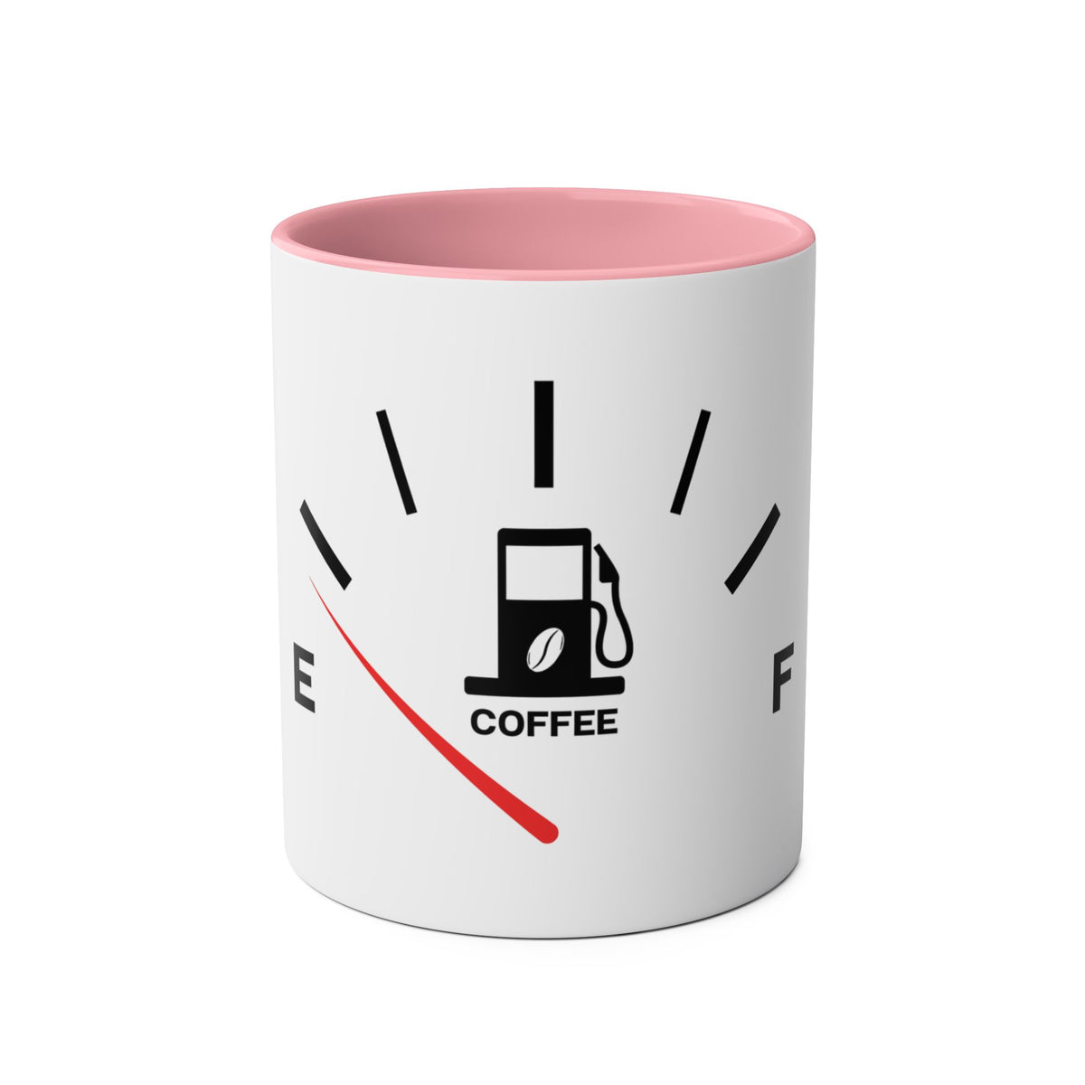 Funny Two-Tone Coffee Mug with Fuel Coffee Gauge Design - Conscience Garment