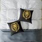 Lion Head Throw Pillow — Gold Lion Decorative Cushion for Living Room