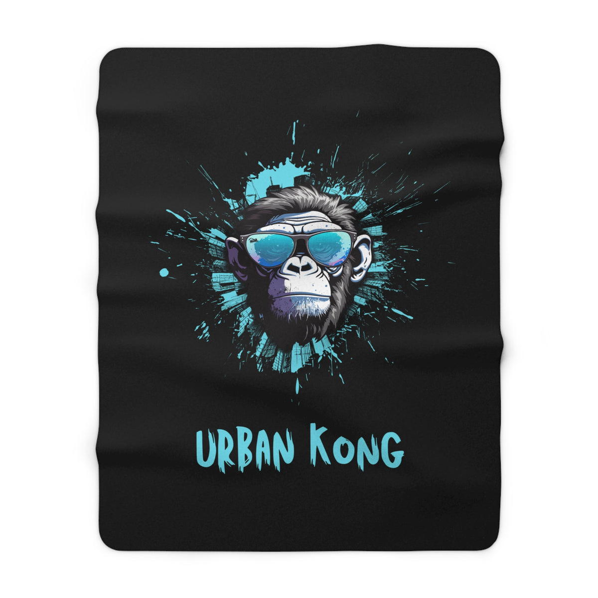 Urban Kong Sherpa Fleece Blanket — Cool Gorilla Print Cozy Throw