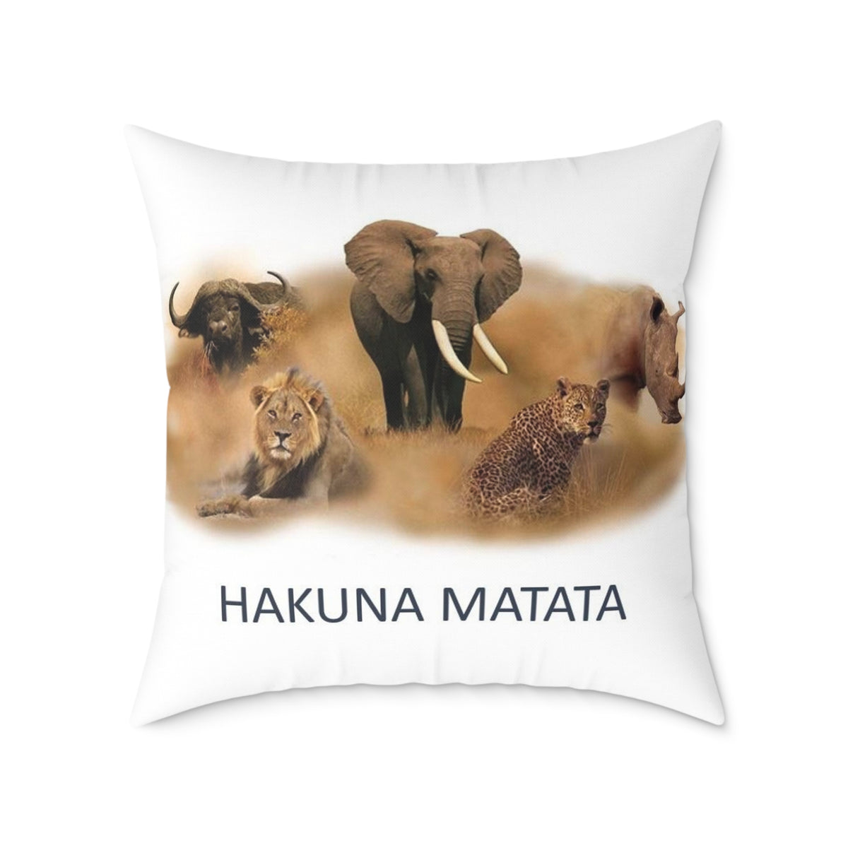 Hakuna Matata Safari Animal Square Pillow