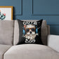 Cute Dog Headphones Square Pillow — Cool Sunglasses Pet Decor