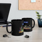 Mind The Gap Black Mug Neon City Skyline Coffee Cup (11oz & 15oz)