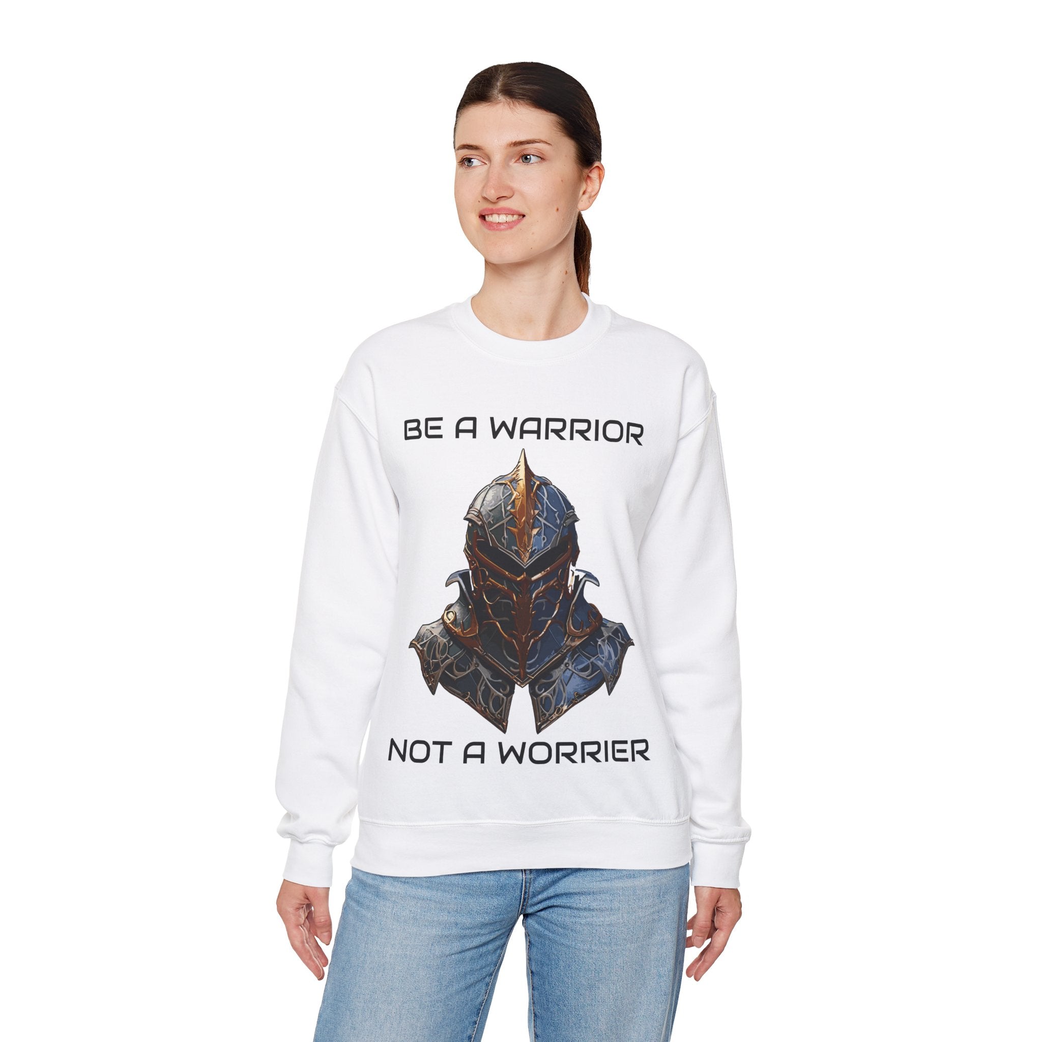 Be a Warrior not a Worrier, Unisex, Crewneck Sweatshirt, Birthday gift, Funny, Motivational, Inspriational, Comfort, Cotton