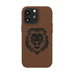 Engraved PU Leather Phone Case — Embossed Lion Design