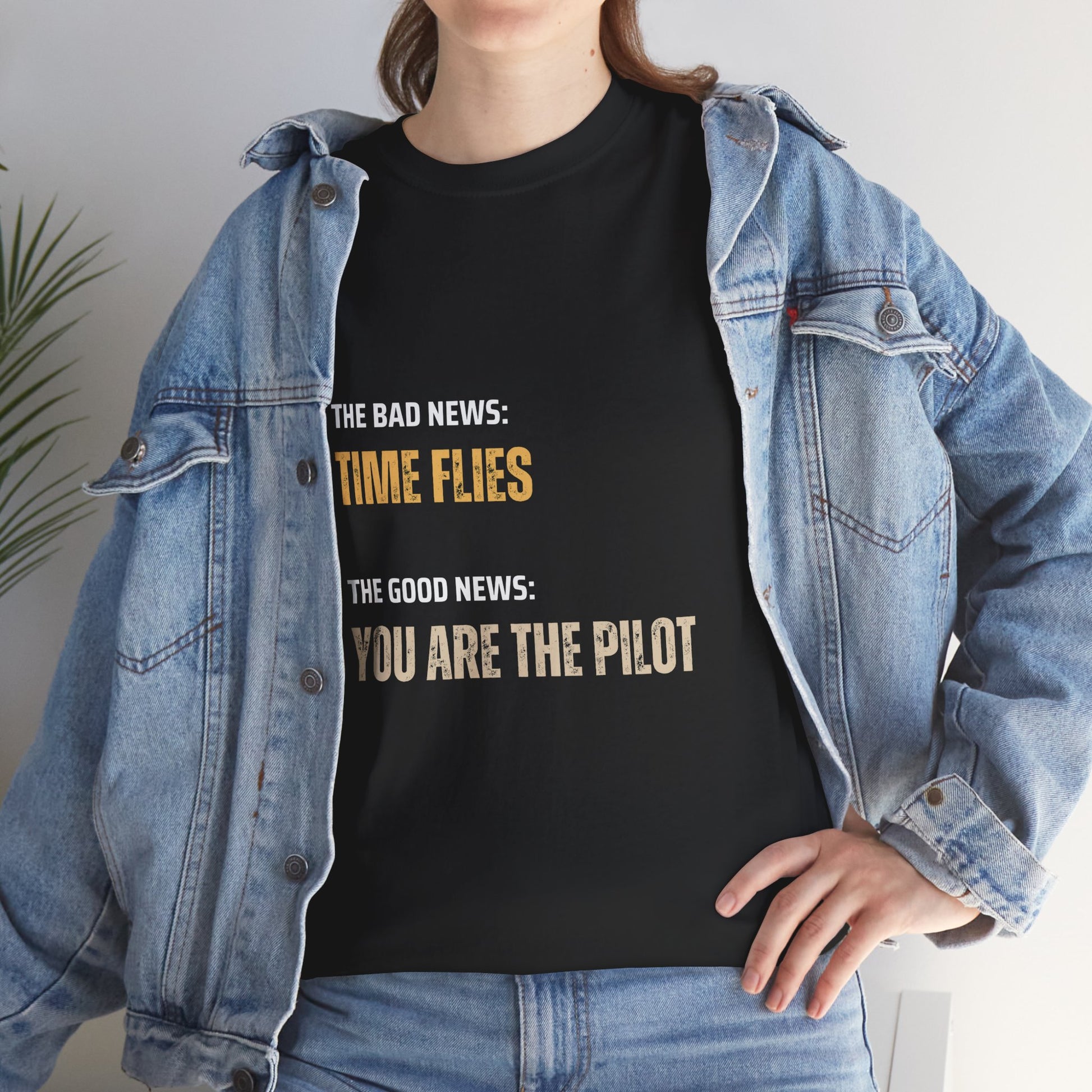 Time Flies T-Shirt, Motivational 'Only You Are In Control' - Conscience Garment