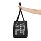 Mistakes Repeat Pattern Tote Bag — Black Typography Shopper