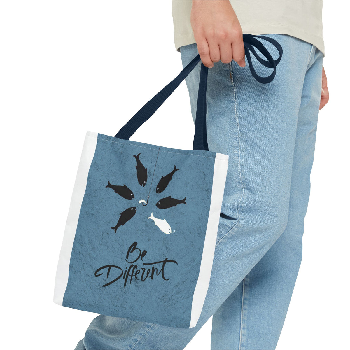 Be Different Whale Tote Bag — Inspirational Ocean Animal Canvas Tote