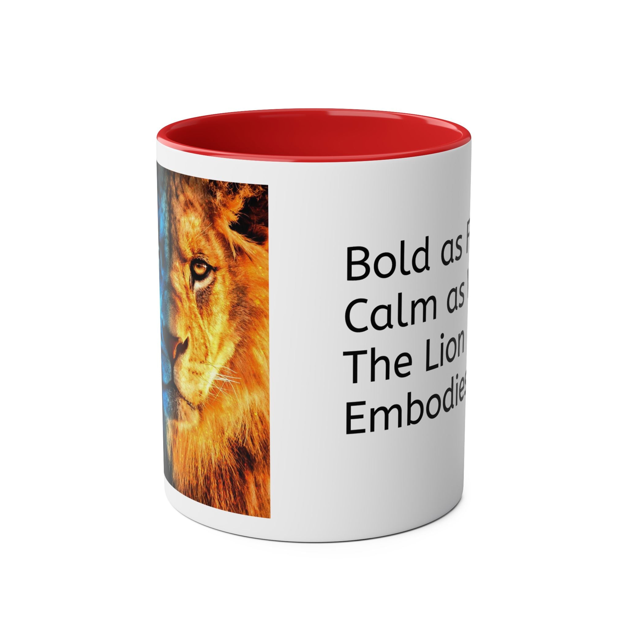 Be the Lion that embodies bothFire and water Two-Tone Coffee Mug, Birthday Gift, 7 Colors