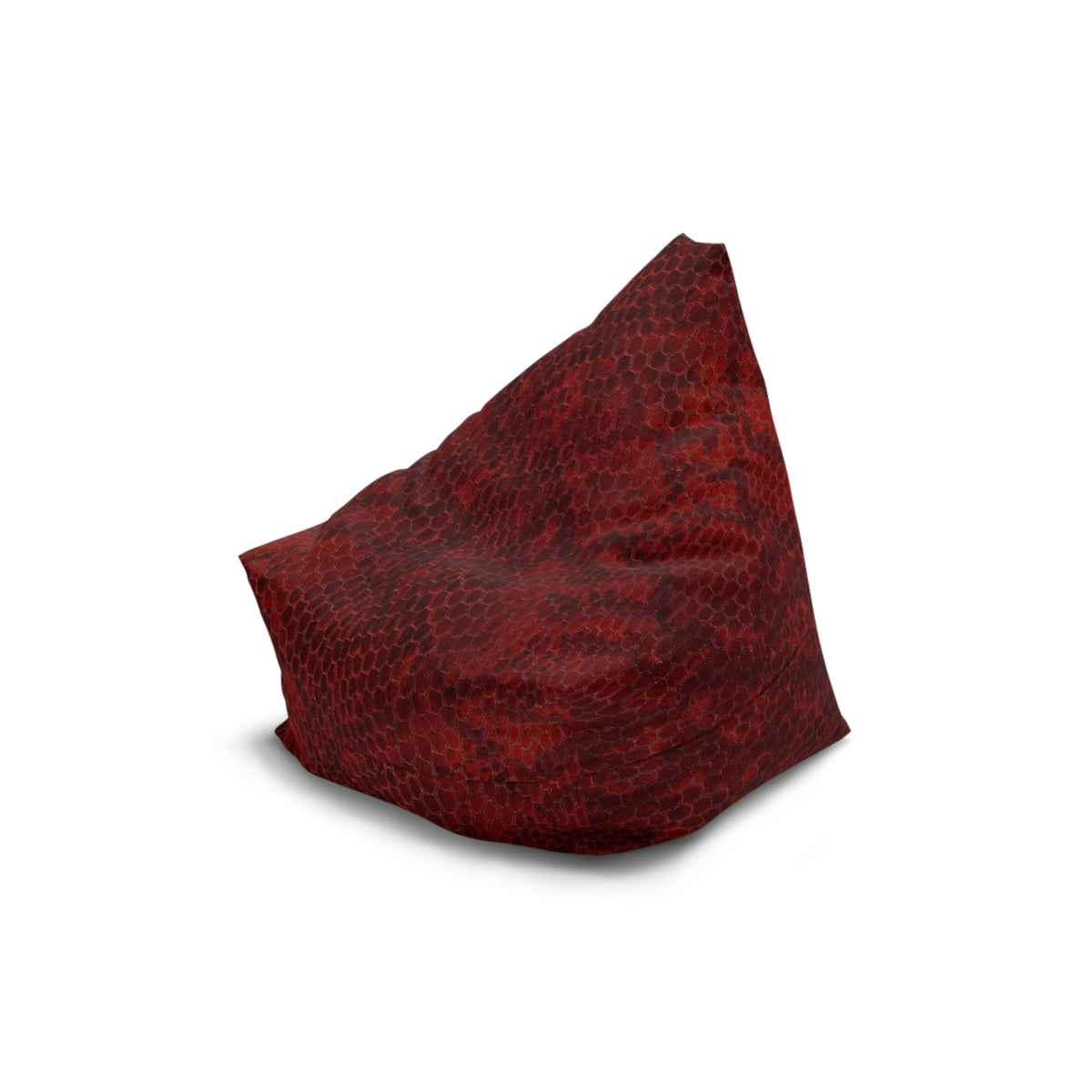 Red bean bag chair on a white background
